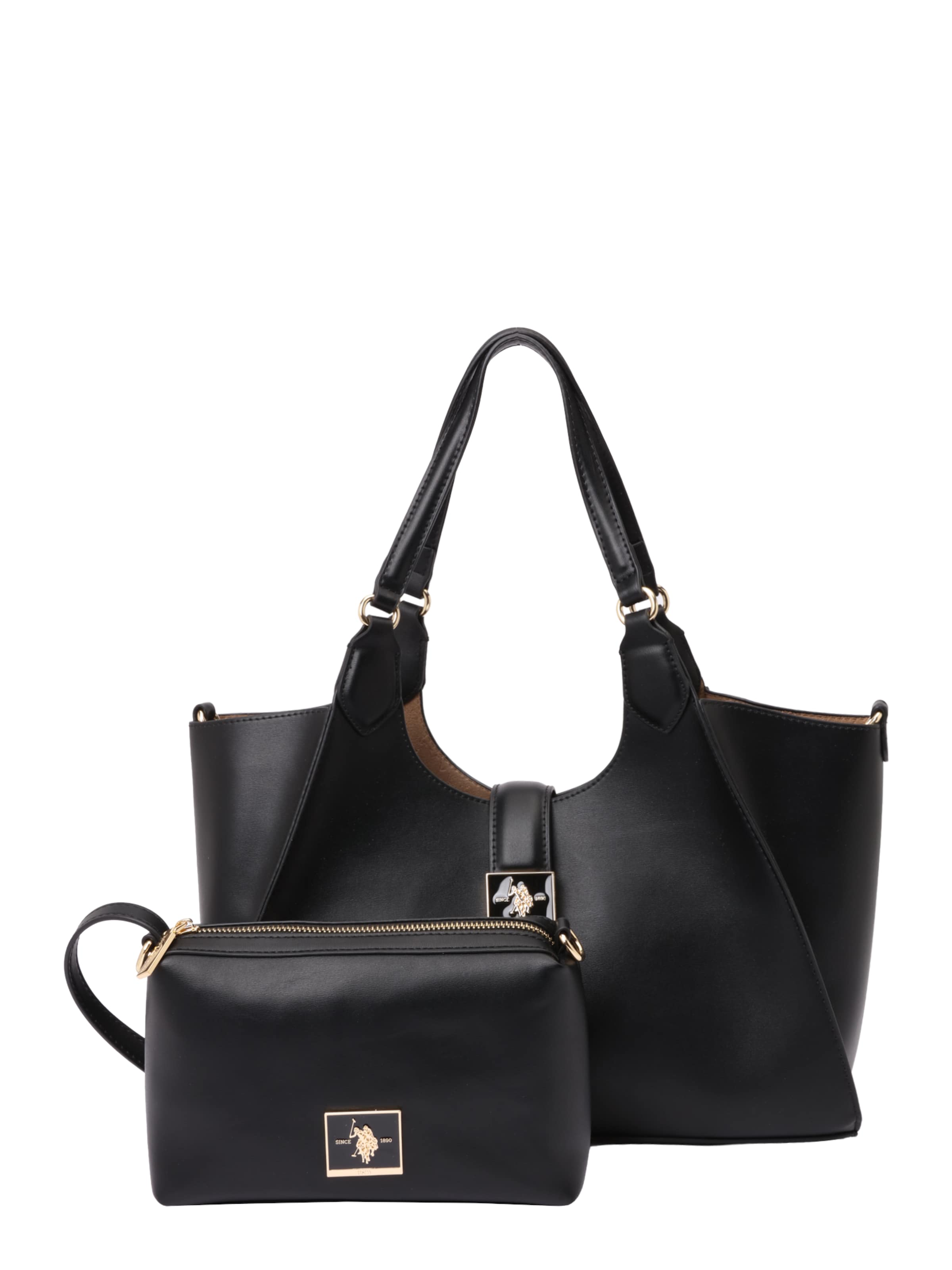 U.S. POLO ASSN. Дамска чанта в черно: отпред