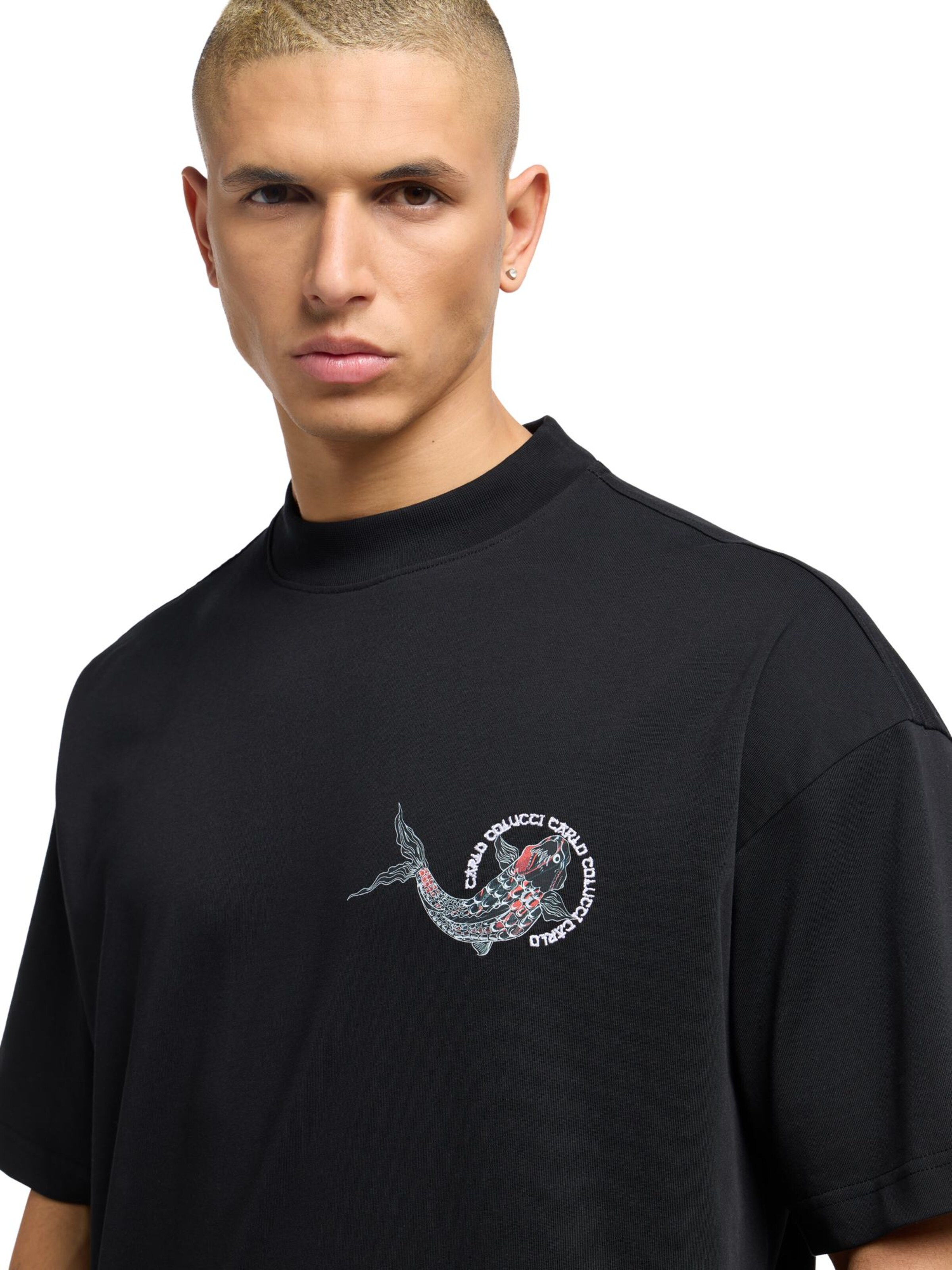 Carlo Colucci Shirt 'Dorio' in Zwart