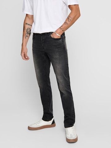 Only & Sons Slimfit Jeans 'Loom' in Zwart: voorkant