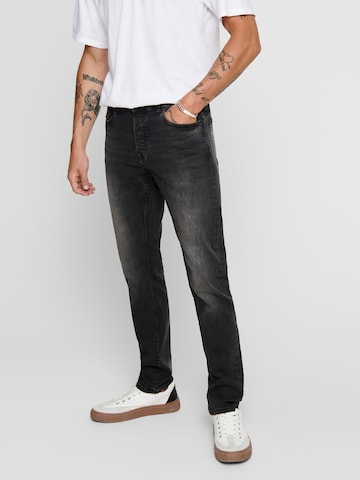 Only & Sons - Slimfit Vaquero 'Loom' en negro: frente