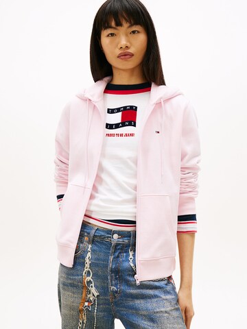 Tommy Jeans Sweat jacket in Pink: front