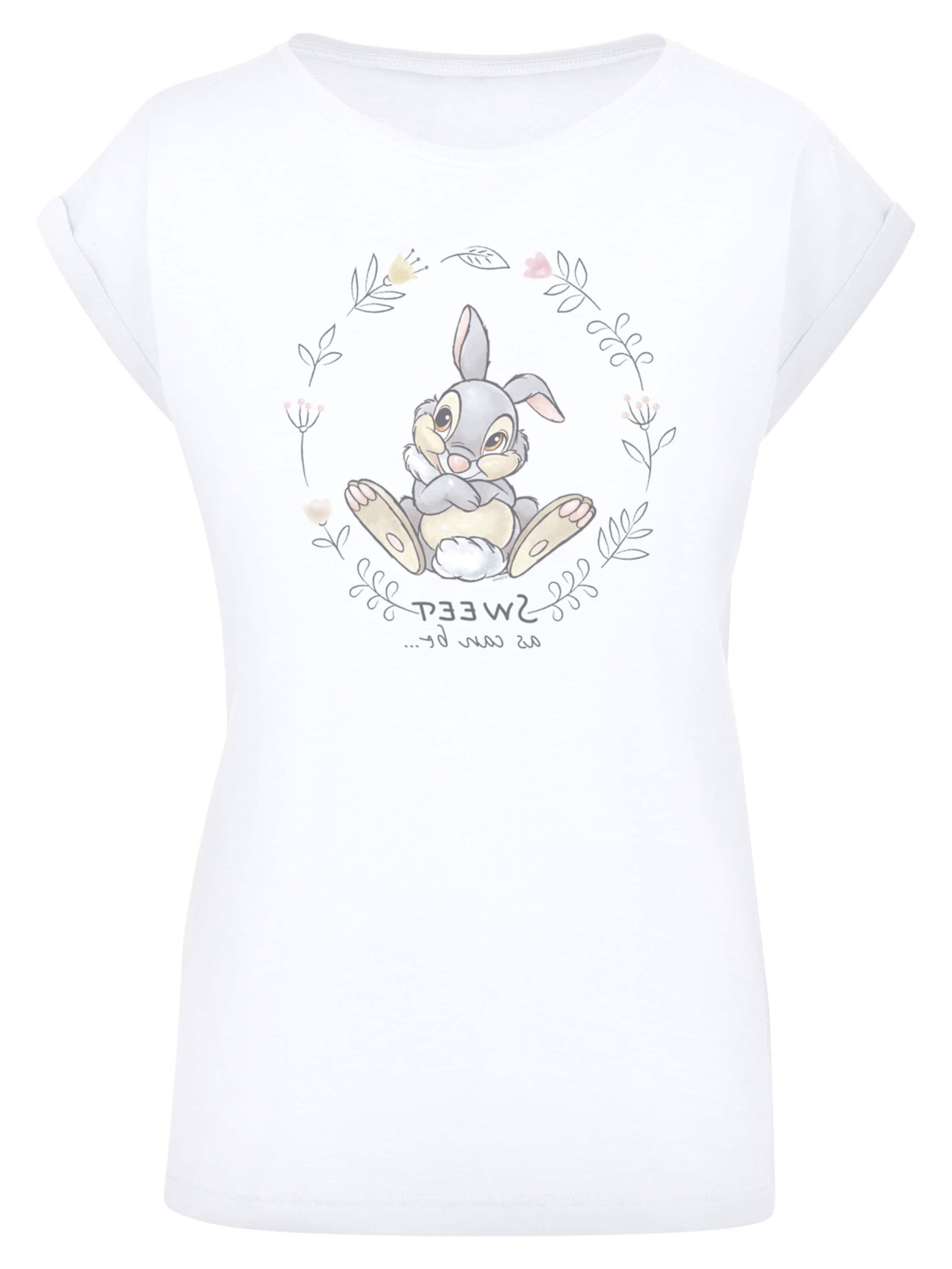 F4NT4STIC T-Shirt 'Disney Klopfer Thumper Sweet As Can Be' in Weiß: Vorderseite