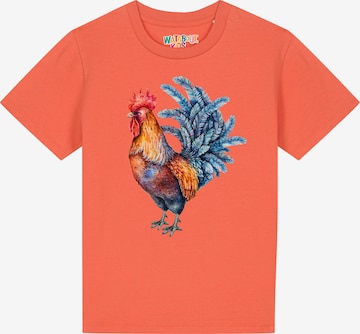 watabout.kids Shirt 'Grimmiger Gockel' in Orange: front