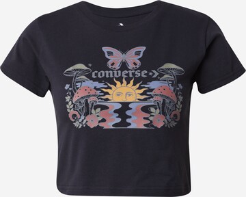 CONVERSE Shirt 'BLOOMING SKATE' in Black: front