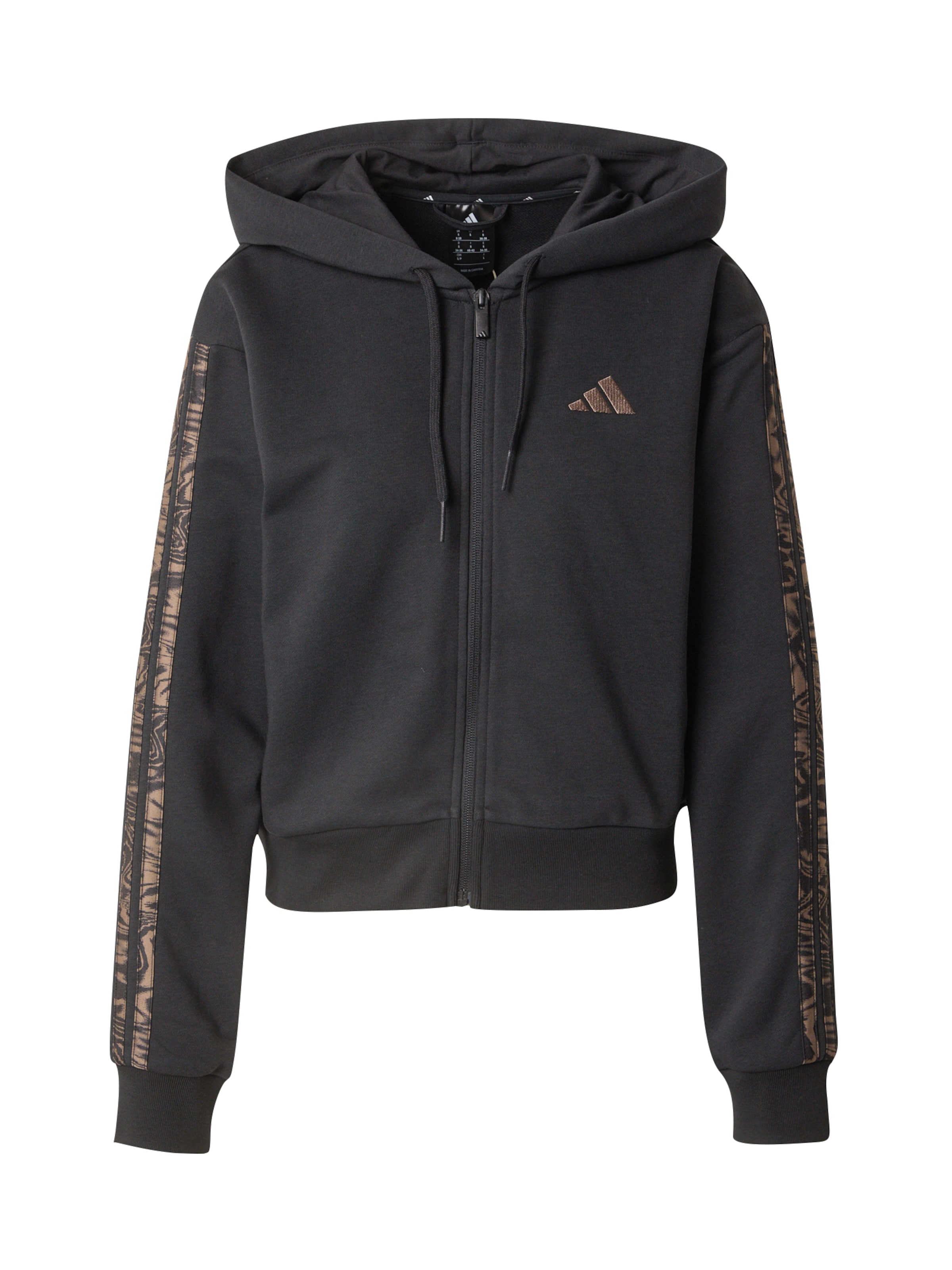 ADIDAS SPORTSWEAR Športová mikina so zipsom '3S' - Čierna: predná strana