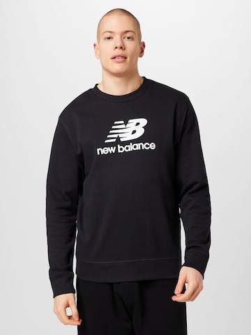 new balanceSweater majica 'Essentials' - crna boja: prednji dio