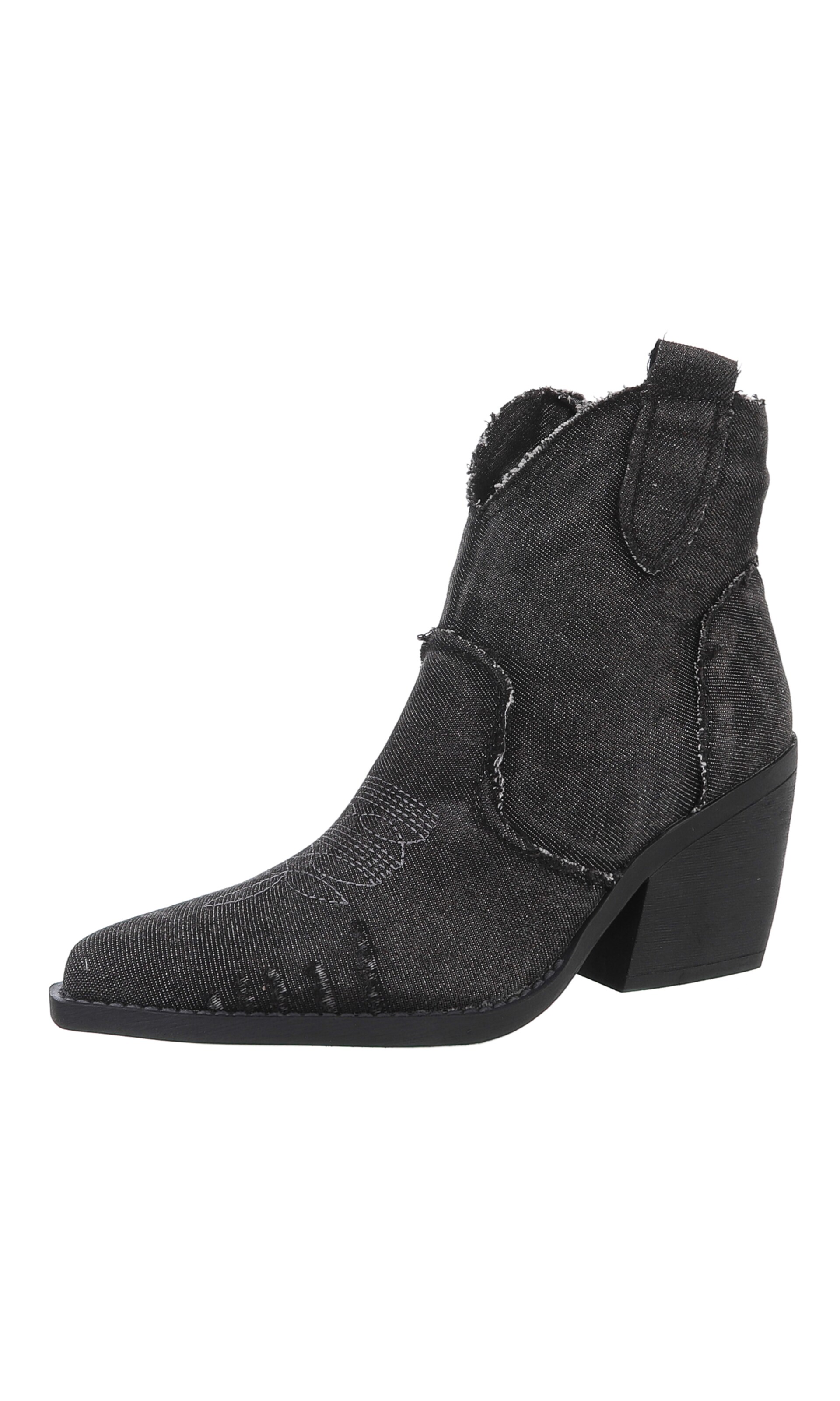 Ital-Design Stiefelette in Schwarz: Vorderseite