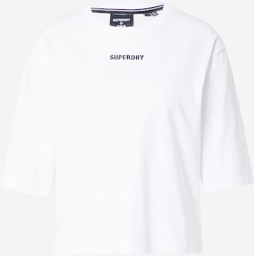 Superdry T-Shirt 'Code Micro' in Weiß: predná strana