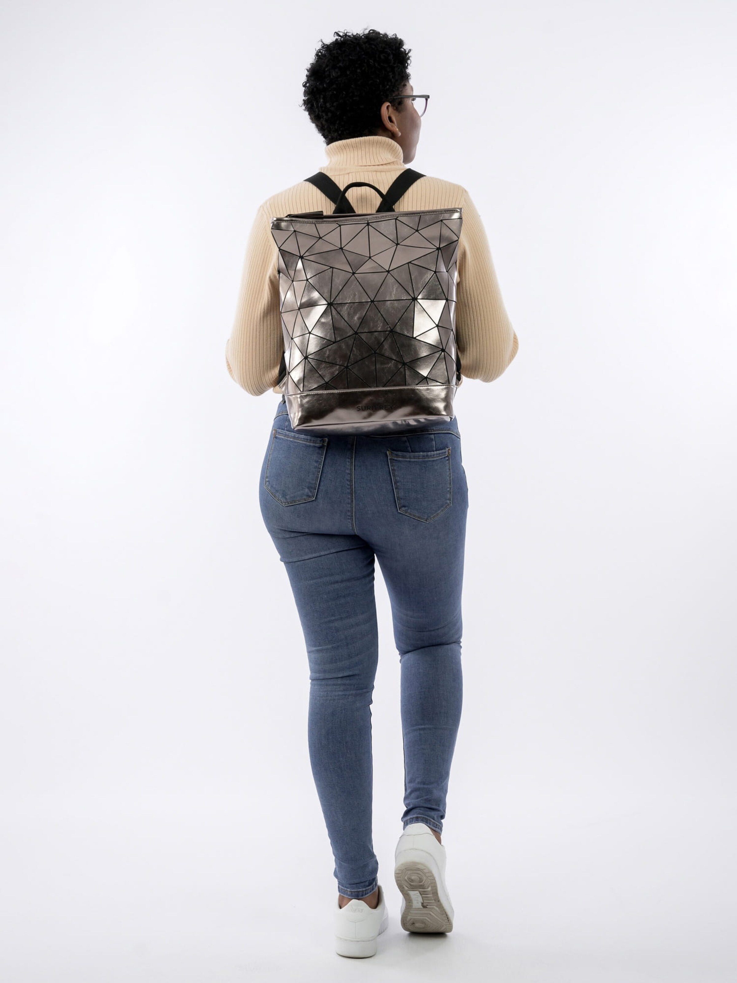 Silver backpack hotsell