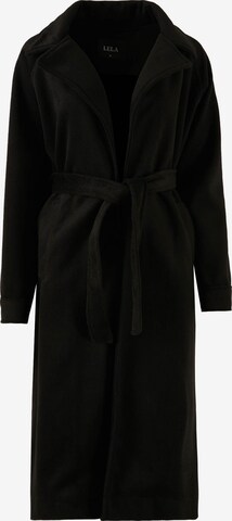 LELA Between-Seasons Coat in Black: front