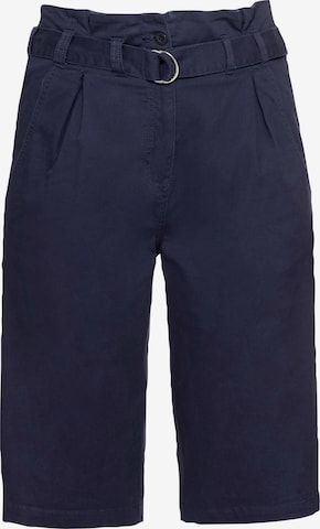 SHEEGO Regular Pleat-Front Pants in Blue: front