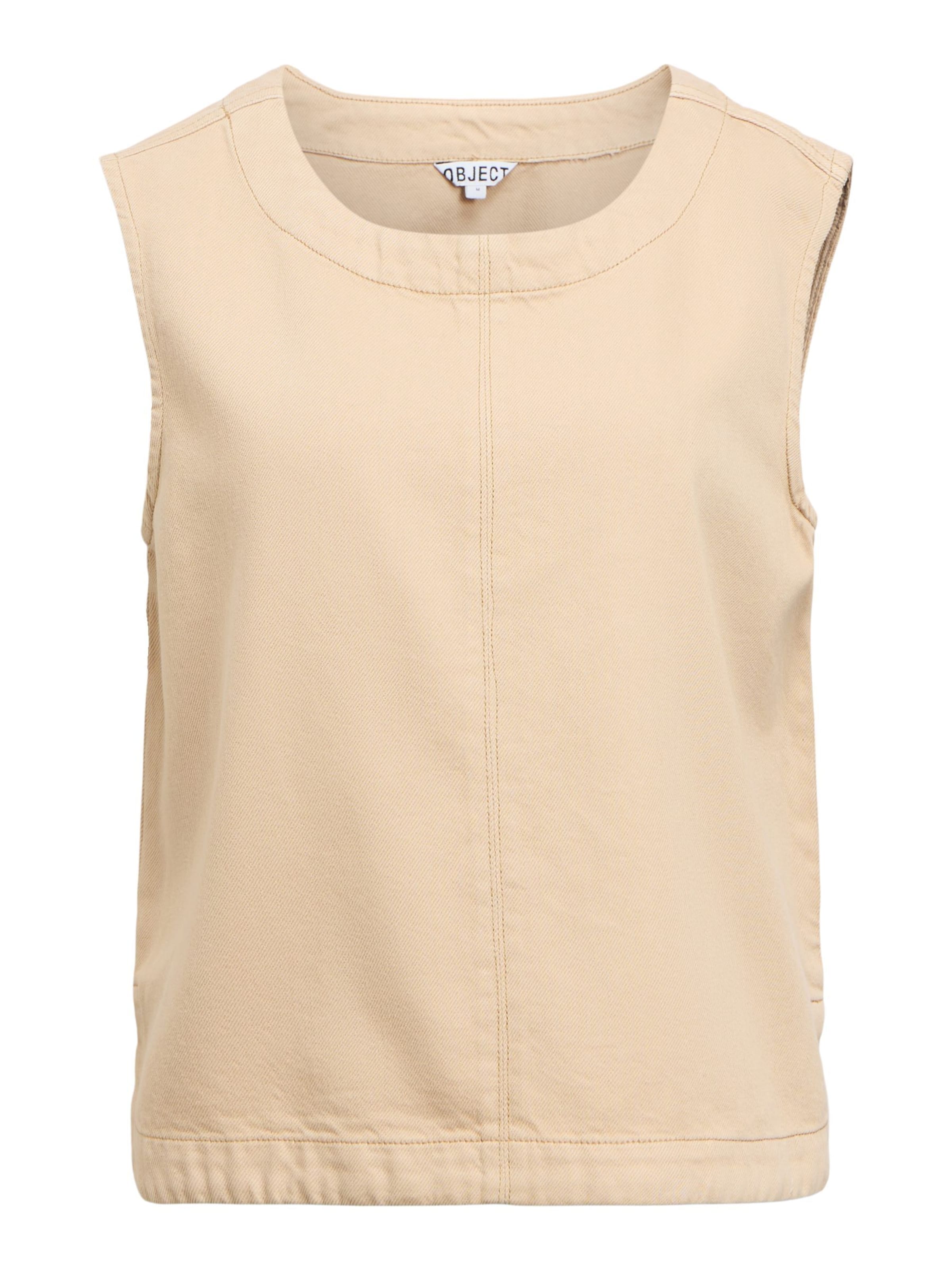 OBJECT Top in Beige: voorkant