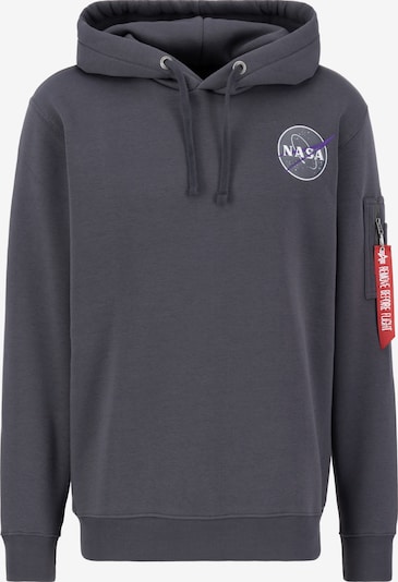 ALPHA INDUSTRIES Суичър 'NASA' в сиво / зелено / лилав / черно / бяло, Преглед на продукта