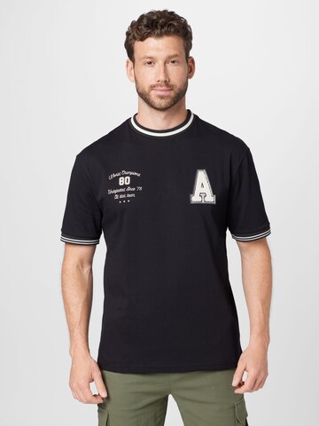 River Island Тениска 'COLLEGIATE' в черно: отпред