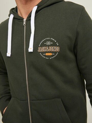 JACK & JONES - Sudadera con cremallera 'STAMP' en verde