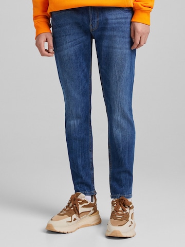 Bershka Skinny Jeans in Blauw: voorkant