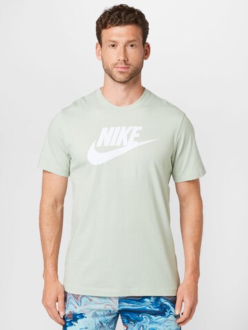 Nike Sportswear - Regular Fit Camisa 'Icon Futura' em verde: frente