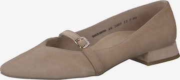 Paul Green Ballet Flats with Strap in Brown: front