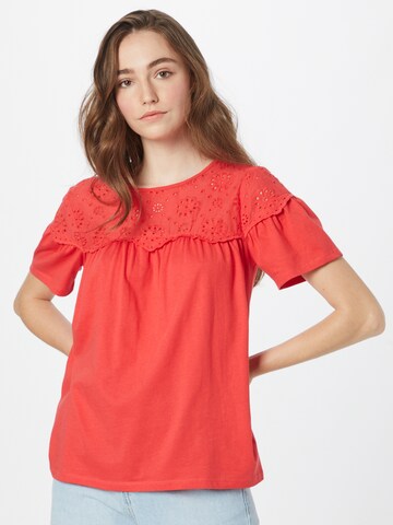 Camicia da donna 'BRODERIE YOKE' di NEW LOOK in rosso: frontale