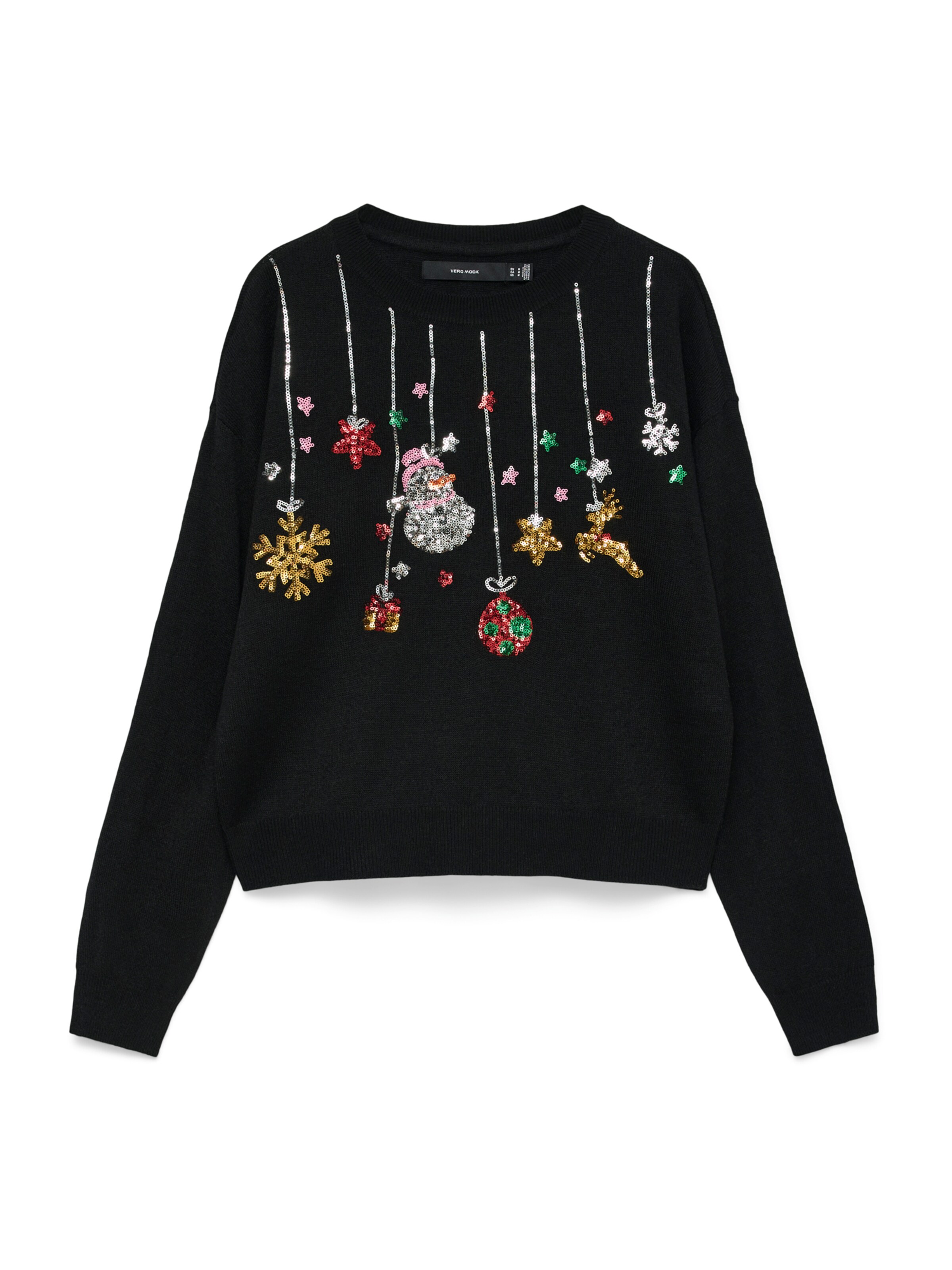 VERO MODA Sveter 'VMNEW XMAS' - Čierna: predná strana