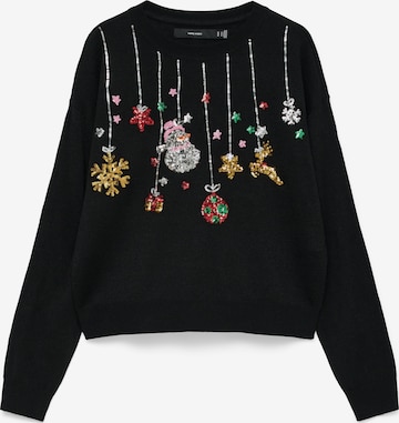 VERO MODA Sveter 'VMNEW XMAS' - Čierna: predná strana