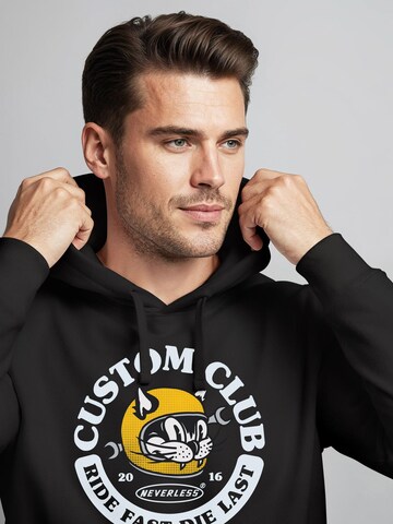Neverless Sweatshirt 'Racing Cat' in Black