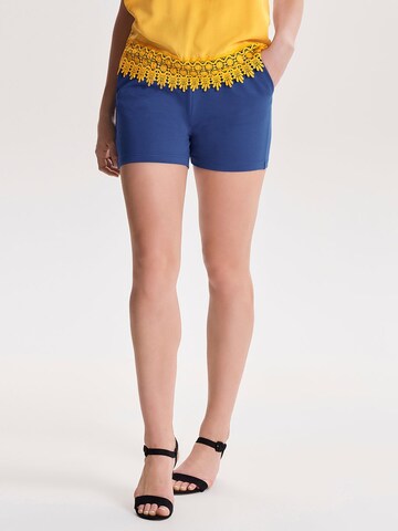 ONLY Regular Pleat-Front Pants 'Poptrash' in Blue