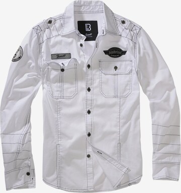 Brandit Button Up Shirt 'Luis' in White: front