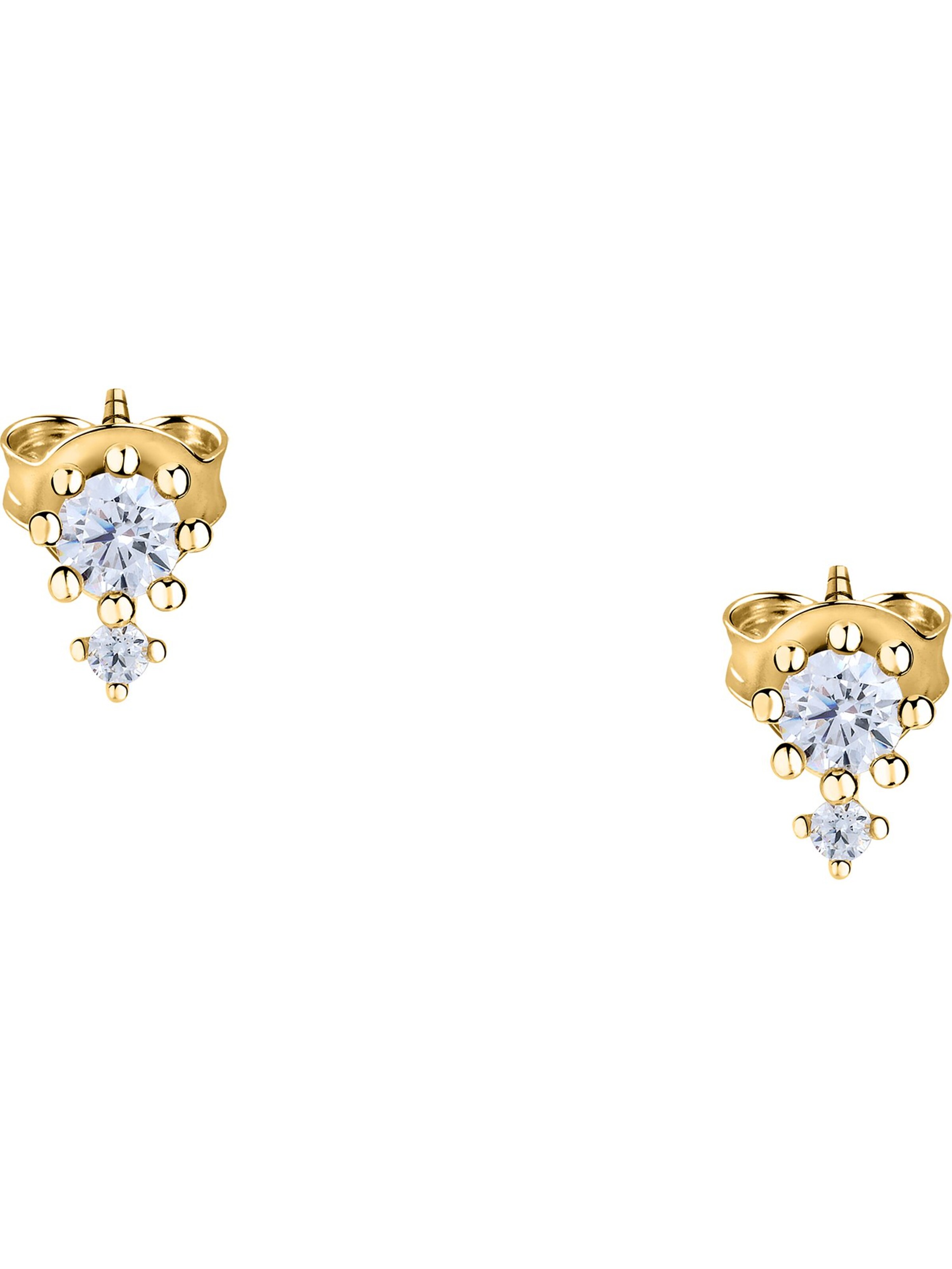Live Diamond Earrings in Gold: front