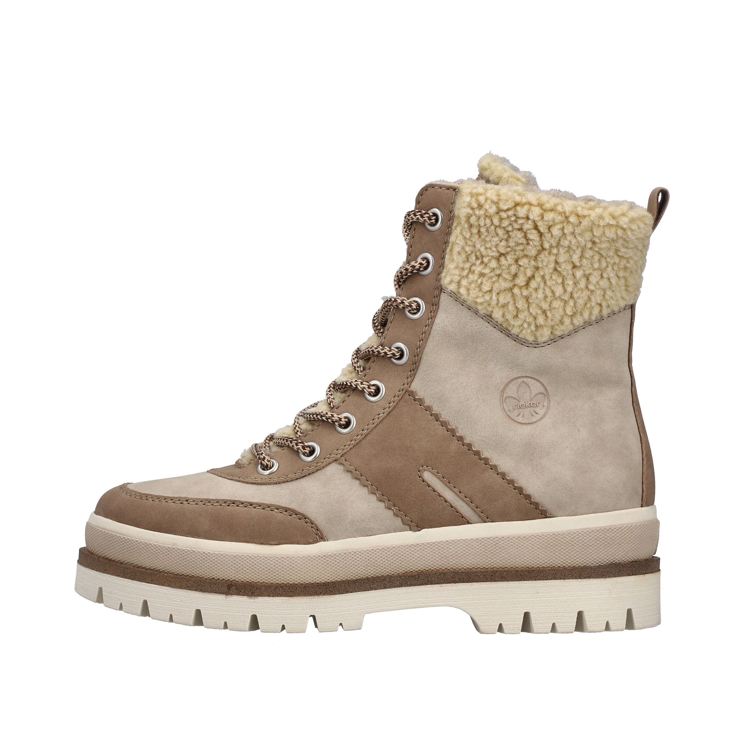Rieker Lace-Up Boots in Beige