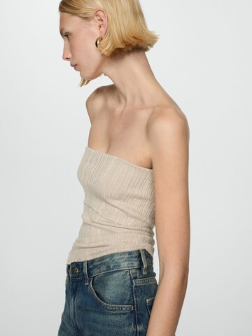MANGO Knitted top 'PAULINA' in Beige