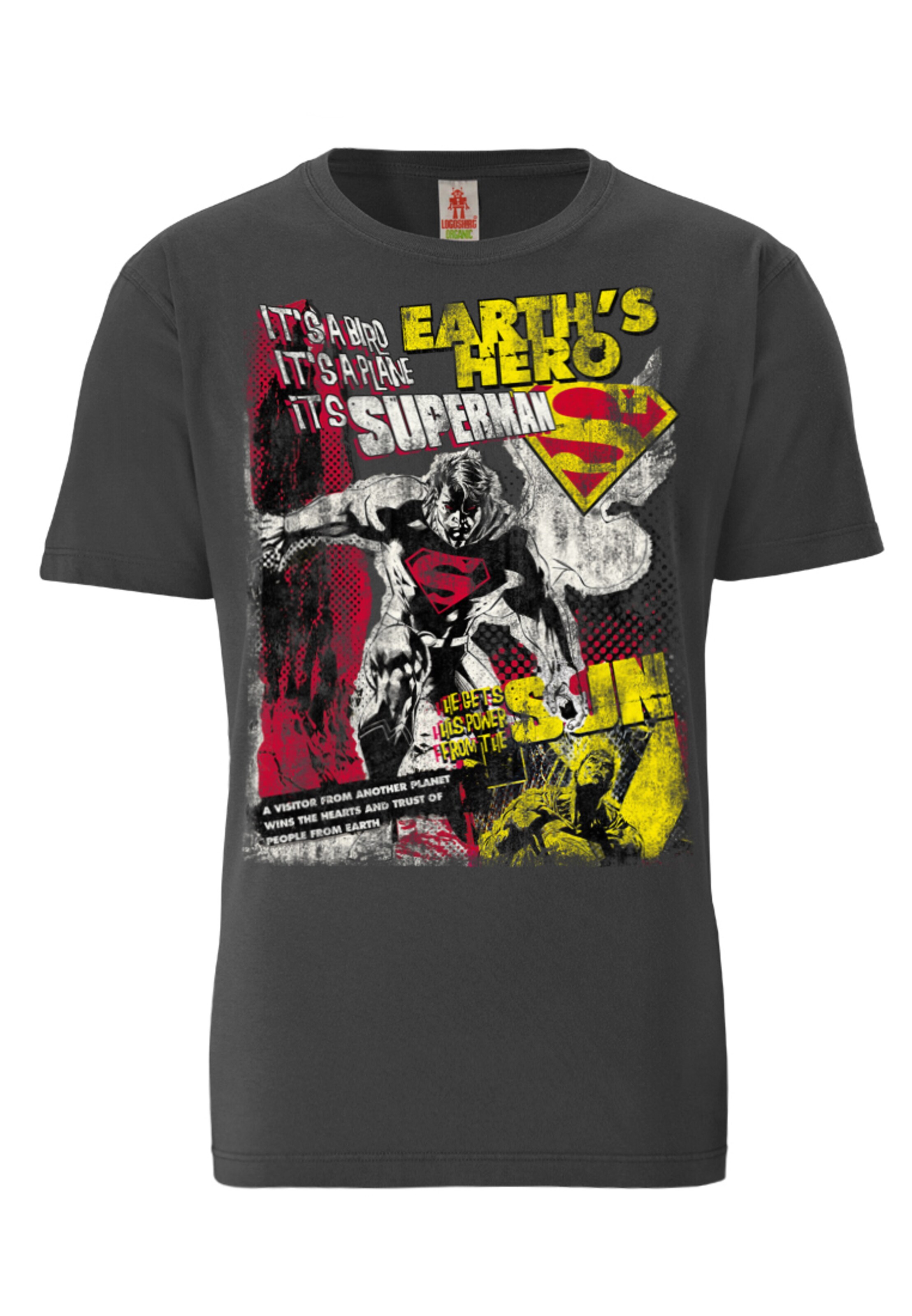 LOGOSHIRT T-Shirt 'Superman' in Grau: Vorderseite