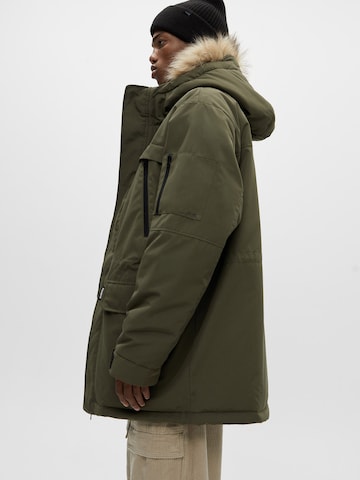 Pull&Bear Zimní kabát – zelená