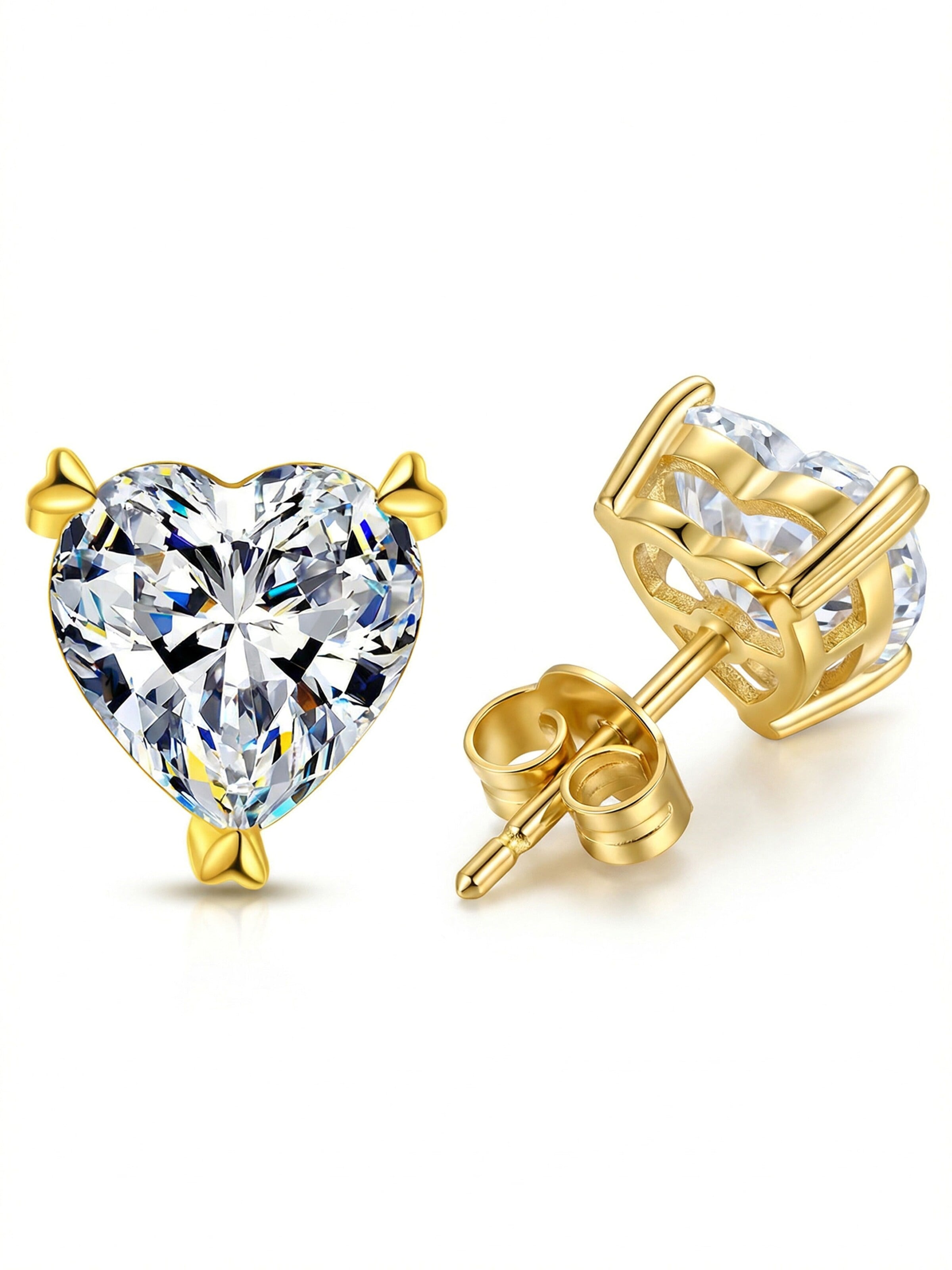 Staufergold Earrings 'Ohrstecker „Amour“ (Herz 1,0 ct x2)' in Gold: front