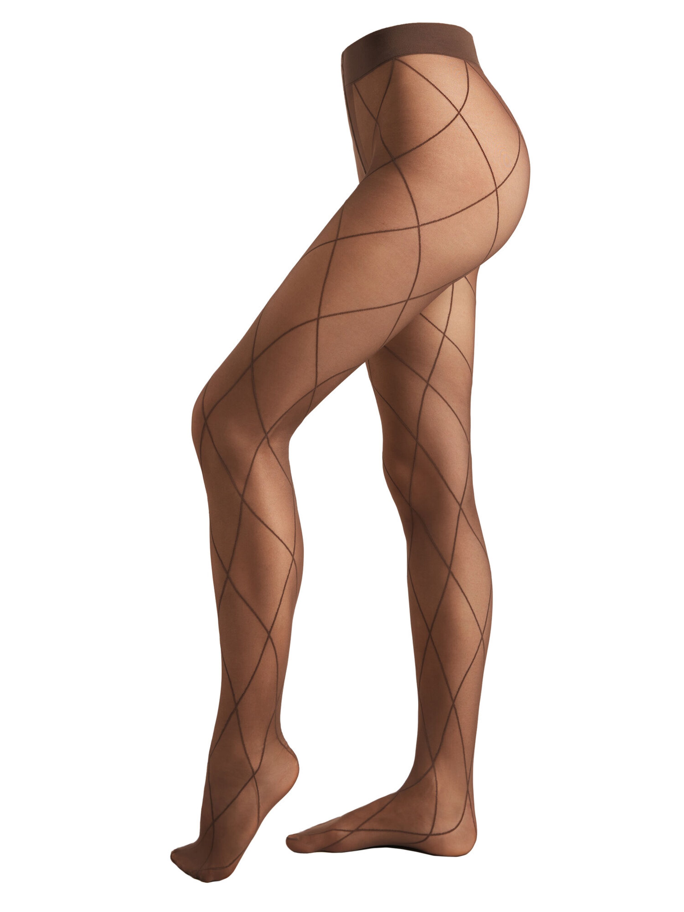 CALZEDONIA Tights 'SHEER 30 DENIER DIAMONDS' in Brown: front