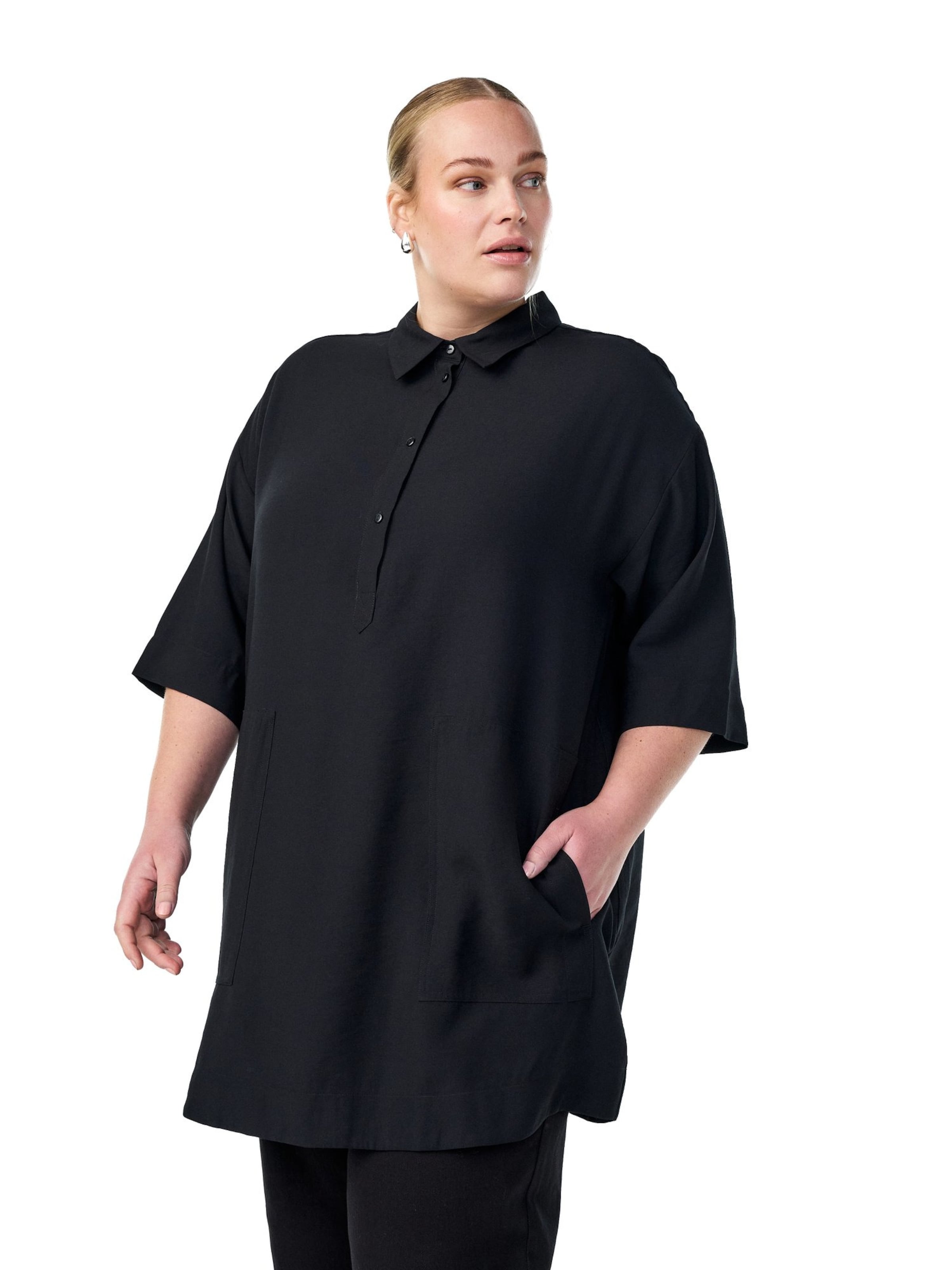 Tunique 'MMONIR' Zizzi en noir : devant