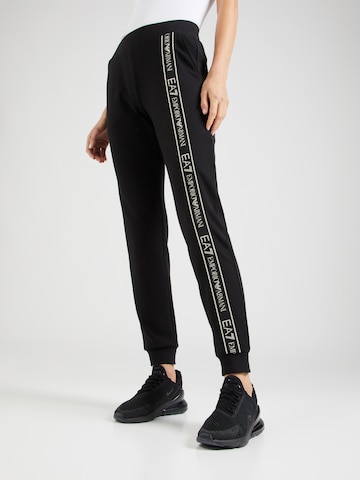 EA7 Emporio Armani Tapered Trousers in Black: front