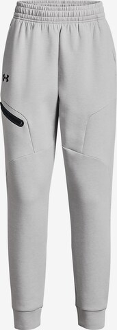 UNDER ARMOUR Tapered Sportbroek 'Unstoppable' in Grijs: voorkant