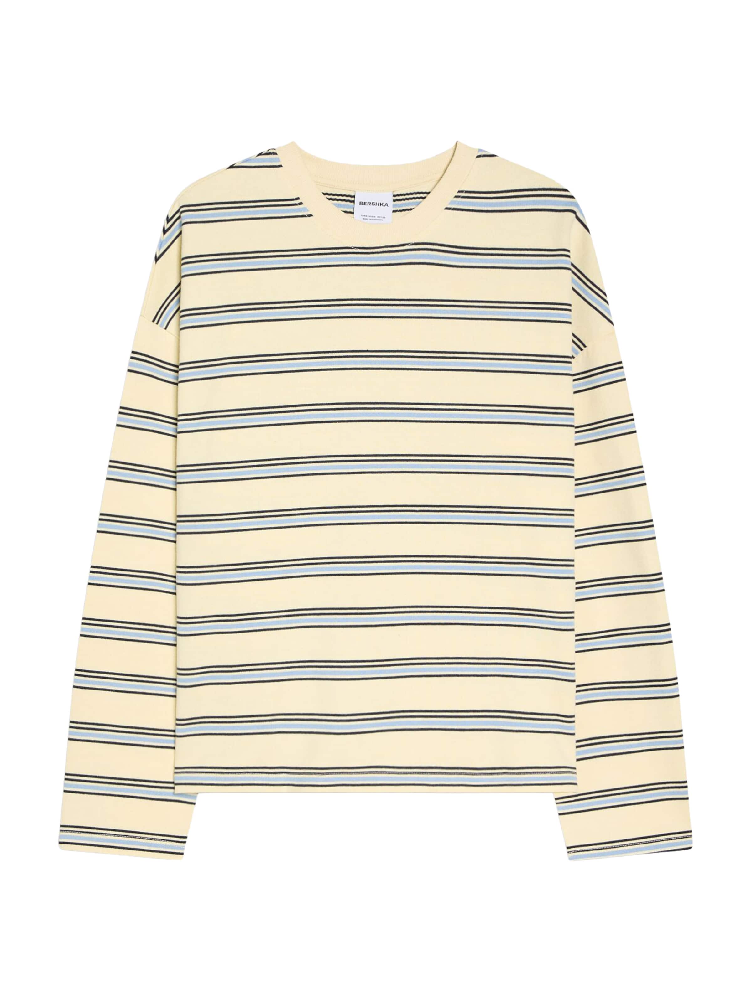 Maglietta Bershka di colore blu chiaro / giallo pastello / nero, Visualizzazione prodotti