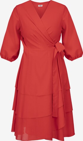 Robe de cocktail ' NARCYZA ' Karko en rouge : devant