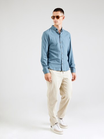 BLEND Regular fit Button Up Shirt 'Burley' in Blue
