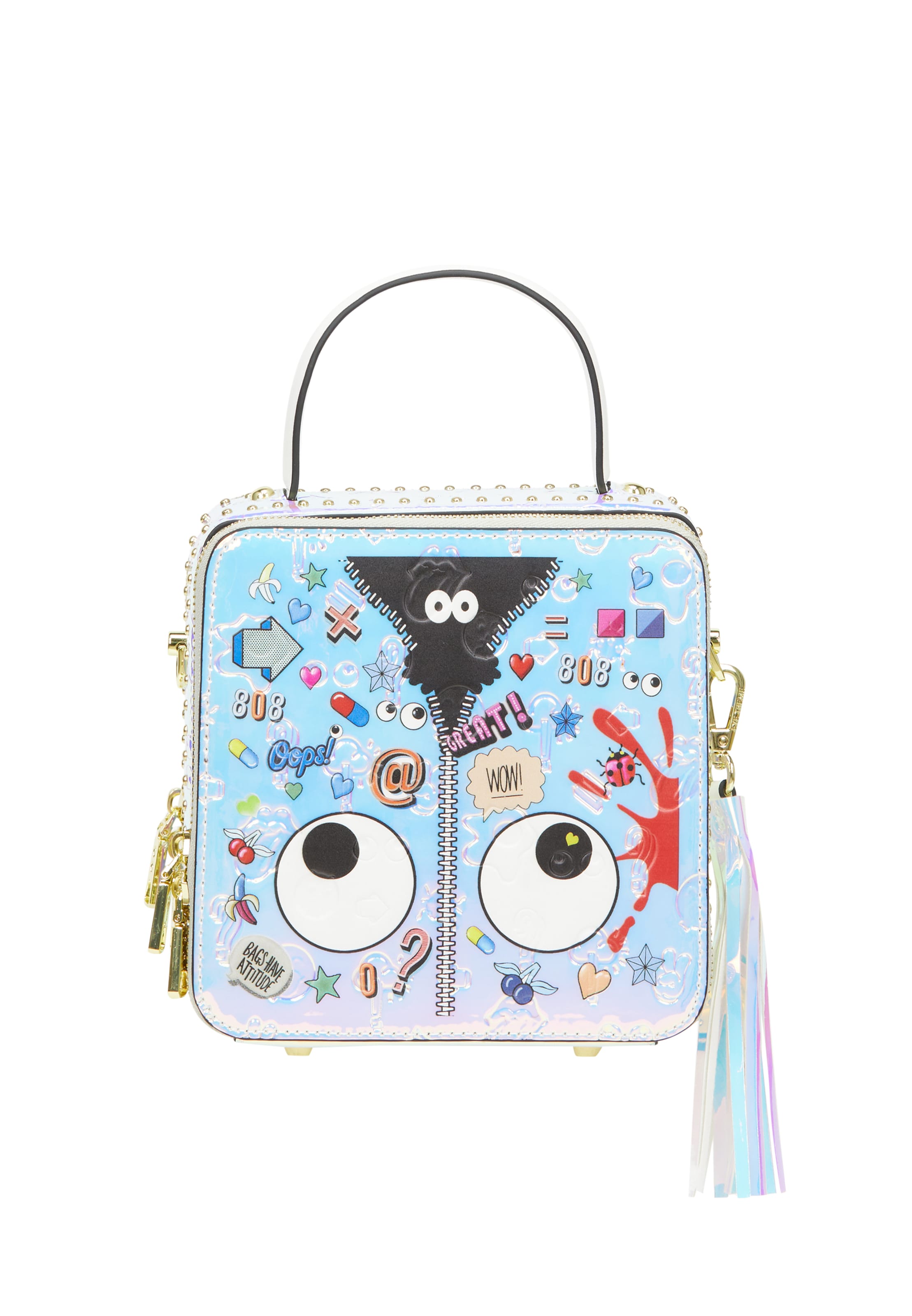 MYMO Handbag 'Pop Eyetheme' in White: front