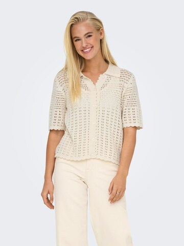 JDY Gebreid vest 'JDYRobin' in Beige: voorkant