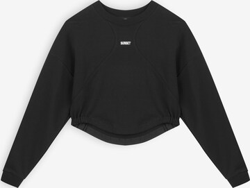 Sweat-shirt Twist en noir : devant