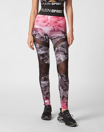 Plein Sport - Skinny Leggings em rosa: frente