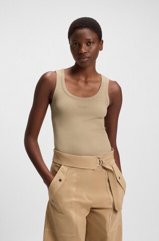 BOSS Top 'Ematite' in Brown: front