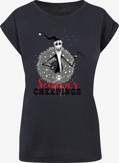 ABSOLUTE CULT T-shirt 'The Nightmare Before Christmas - Seasons Creepings Wreath' en bleu marine / gris / noir / blanc, Vue avec produit