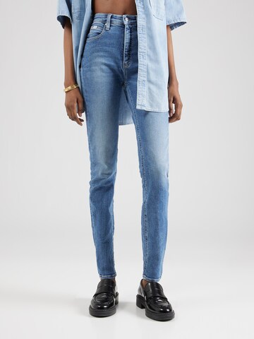 Calvin Klein Jeans - Slimfit Calças de ganga 'HIGH RISE SKINNY' em azul: frente