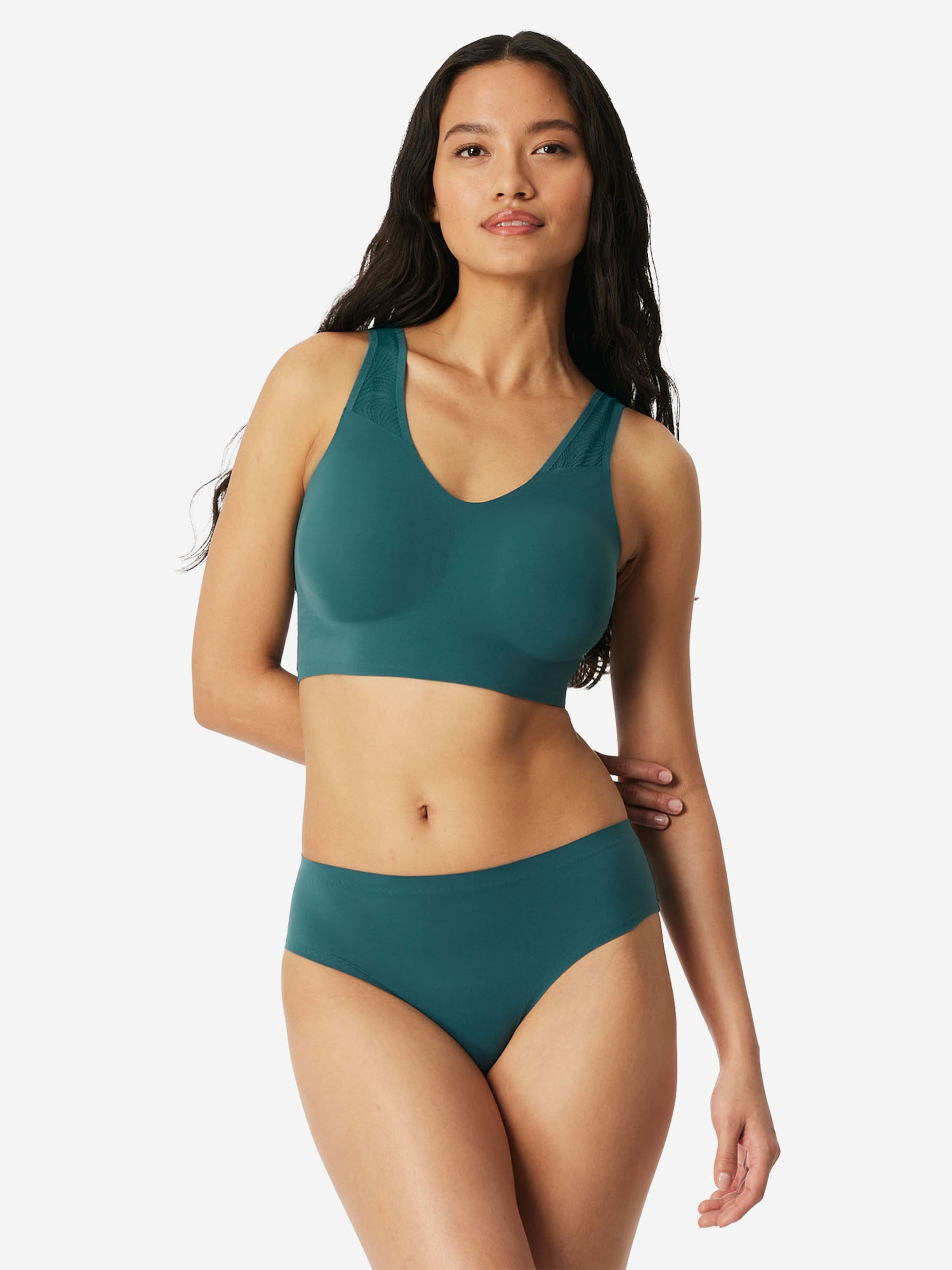 SCHIESSER T-Shirt Bustier ' Invisible Soft Lace ' in Grün