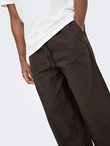 Only & Sons Loosefit Broek 'ONSDaves' in Bruin